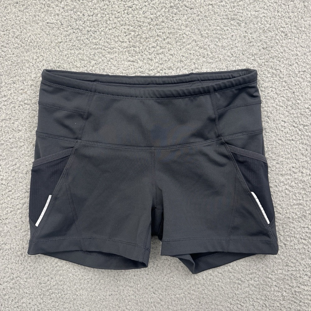 Athleta Low Rise Bike Shorts 4" Gray Athletic Athleisure Workout Women's Small